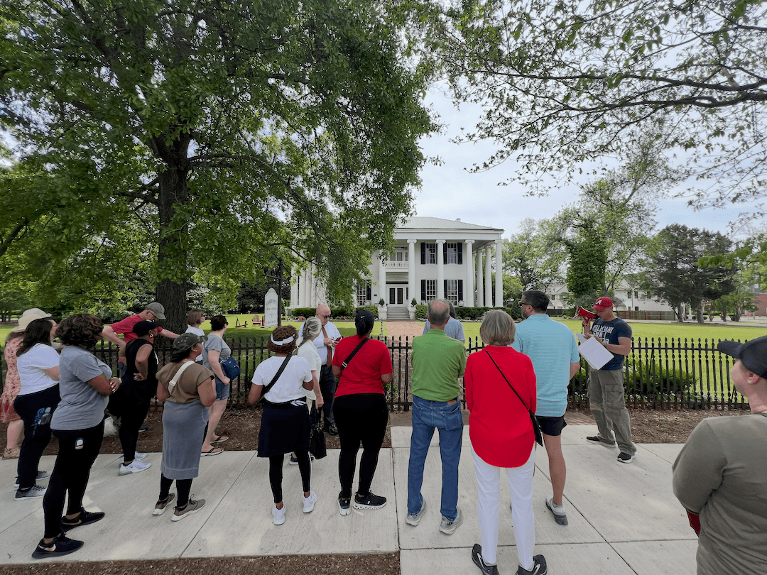 People gathered for historic downtown Tuscaloosa walking tours in April