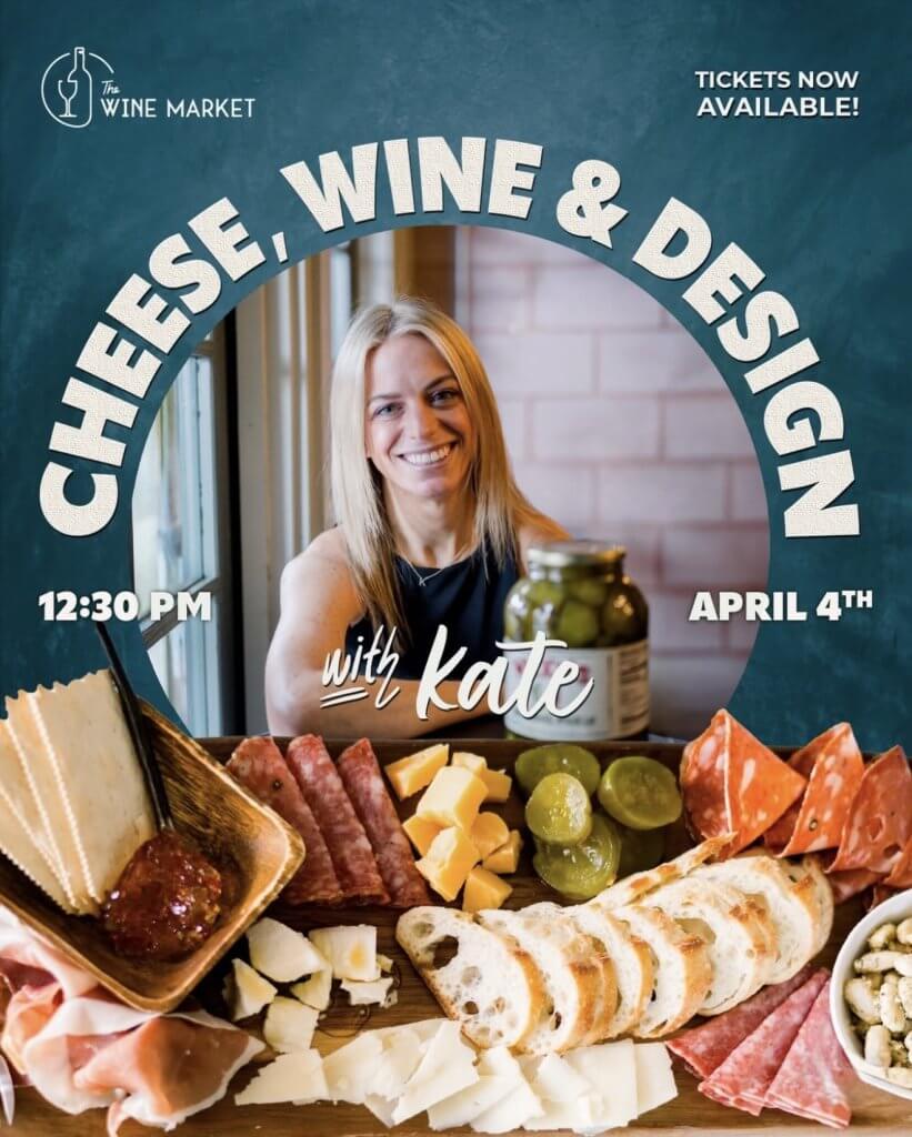 Cheese, wine, and design event with the Wine Market in Tuscaloosa, Alabama.