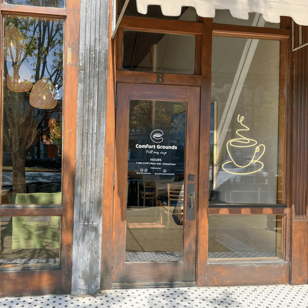 Comfort Grounds coffee shop located in downtown Tuscaloosa, AL