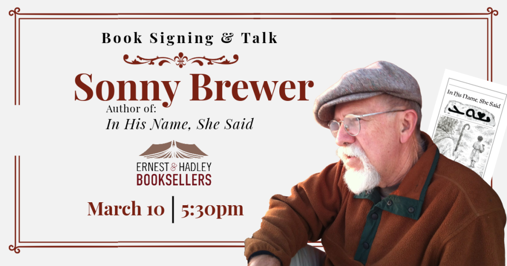Author Sonny Brewer signs his book at a bookstore event
