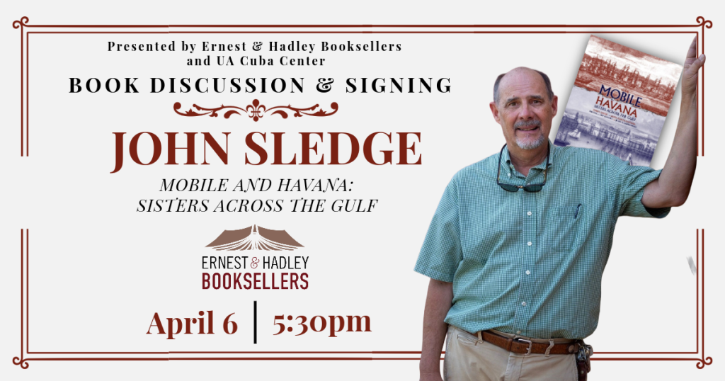 John Sledge signs his book 'Mobile Havana: Sisters Across the Gulf'