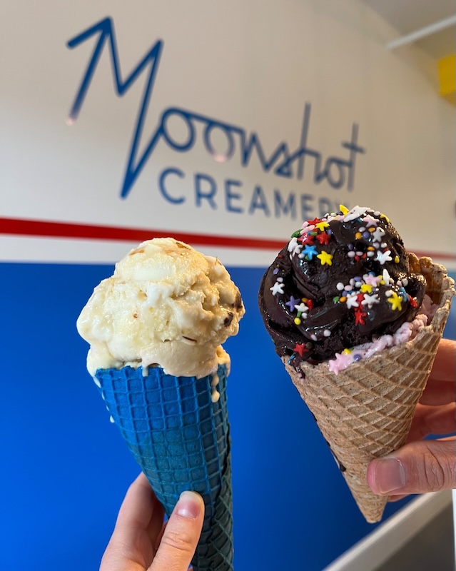 Moonshot Creamery Ice Cream Cone featured in 5 Best Ice Cream Spots in Tuscaloosa, Alabama