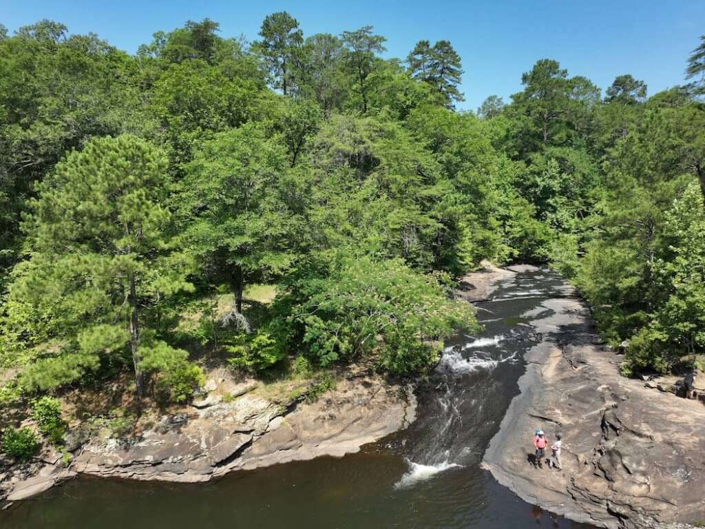 Harris Lake - view of the creek that runs from the dam trail into a swimming hole.