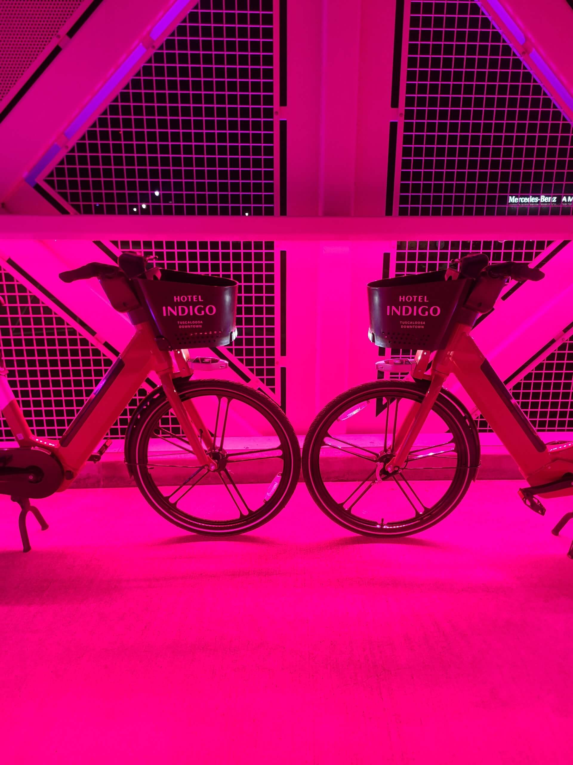 e-bike rentals in Tuscaloosa, Alabama located at hotel indigo in partnership with Visit Tuscaloosa