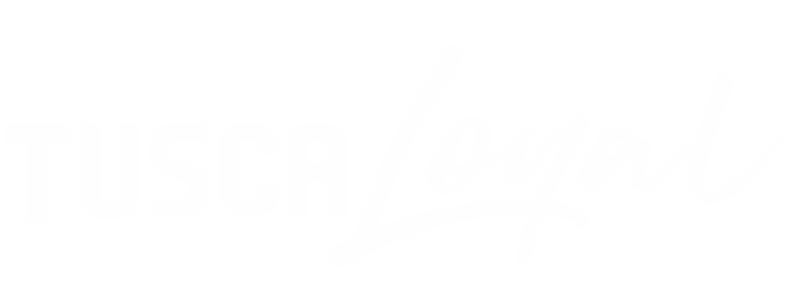 TUSCA Loyal logo featuring bold, stylized text with a dynamic, flowing design