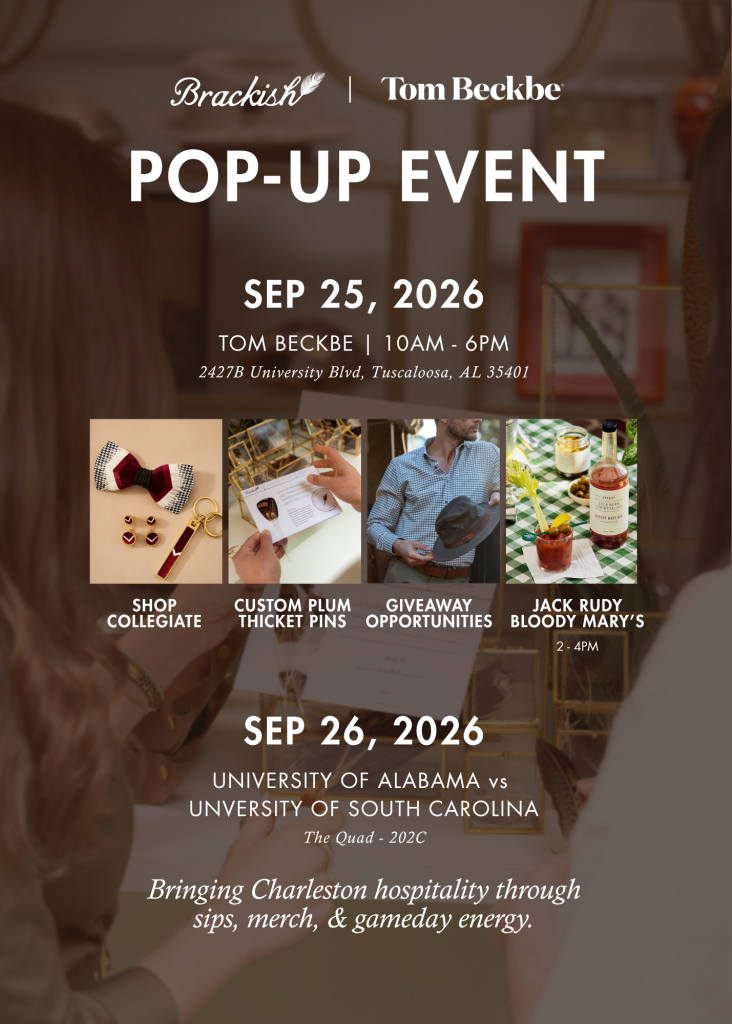 A promotional flyer for a Brackish and Tom Beckbe pop-up event in Tuscaloosa in Tuscaloosa, Alabama.