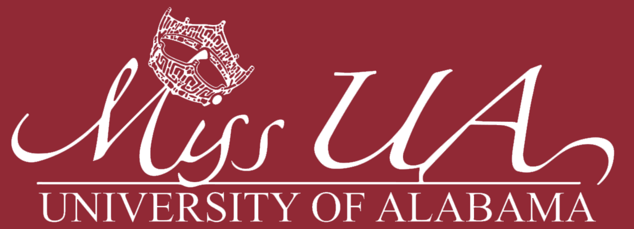 The Miss UA logo for the University of Alabama featuring a crown icon in Tuscaloosa, Alabama.