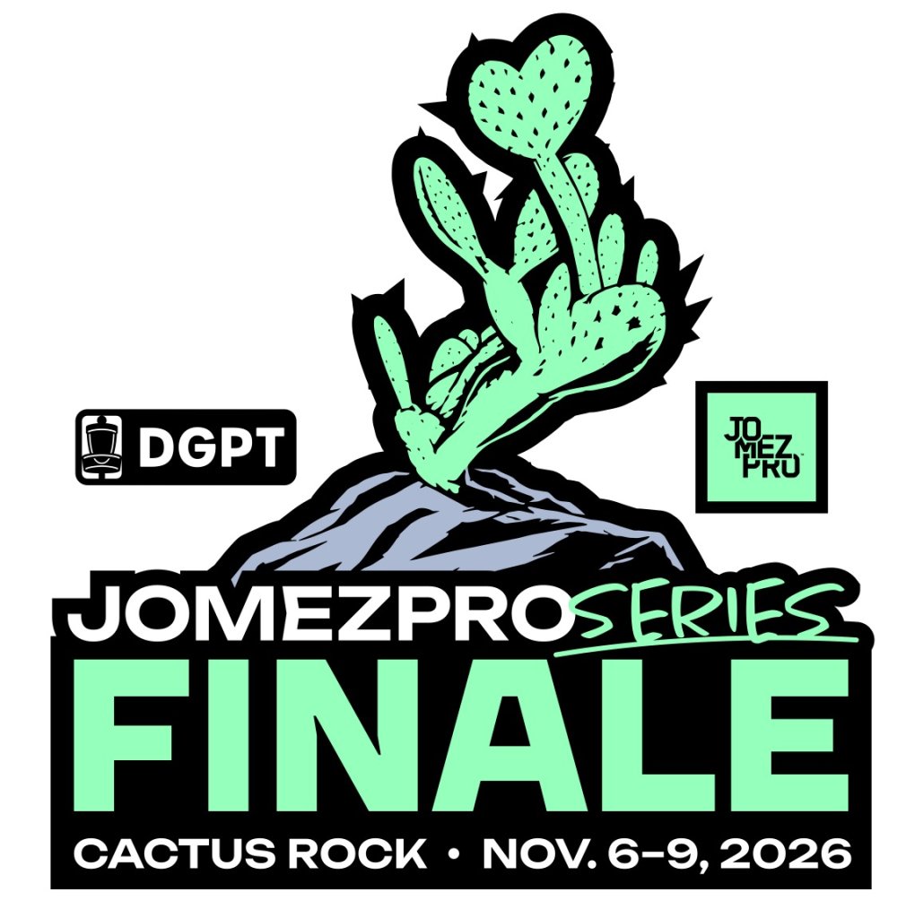 A graphic for the JomezPro Series Finale featuring a cactus on a rock in Tuscaloosa, Alabama.